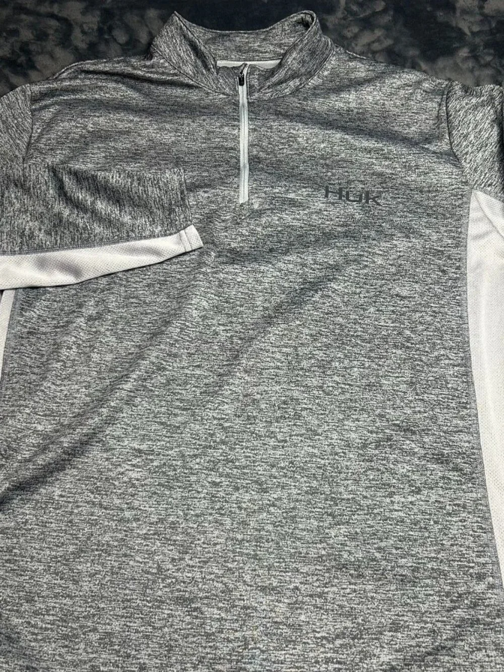 Huk Quarter Zip Performance Pullover Xl Gray Heather